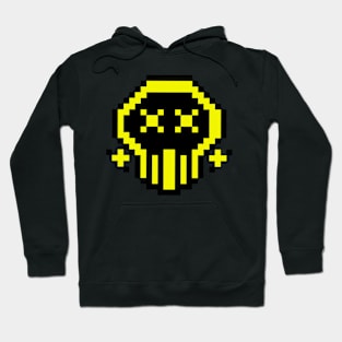 GOLDEN SKULL ON PIXEL ART Hoodie